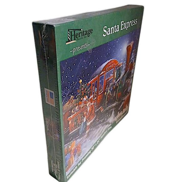 Heritage Santa Express 1000 Pc Puzzle Holiday 30x24 Sealed Train Gifts Christmas - Picture 10 of 11